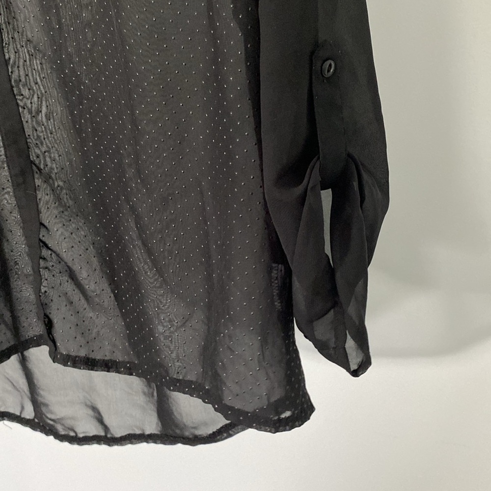 Reitmans Pretty See through Black Blouse Size M Petites - Picture 6 of 8